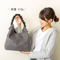 【大人気シリーズ新作】Creema限定 フリル ショルダーバッグ 合皮 レディース 軽量 トート 上品 505-23 4枚目の画像