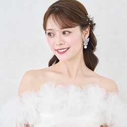 MA292　 ヘッドドレス　ウェディング 　花　小枝　アレンジ　髪飾り　成人式　結婚式　洋髪和装 卒業式 5枚目の画像