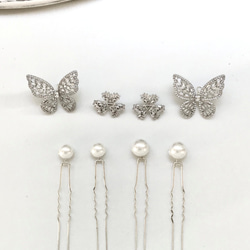 MA292　 ヘッドドレス　ウェディング 　花　小枝　アレンジ　髪飾り　成人式　結婚式　洋髪和装 卒業式 2枚目の画像