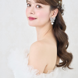 MA292　 ヘッドドレス　ウェディング 　花　小枝　アレンジ　髪飾り　成人式　結婚式　洋髪和装 卒業式 7枚目の画像