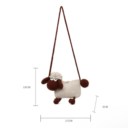 毛糸 手作り 編みぐるみ ニット人形 斜めがけバッグ スマホ収納ポーチ