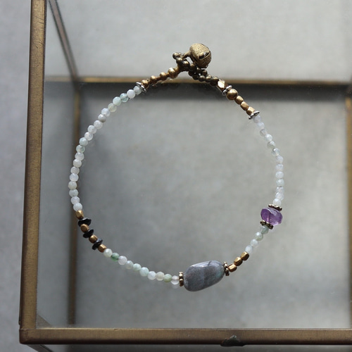 ⭐️イムハタ様！レインボー ブルー ラブラドライト ブレス 極美！財福