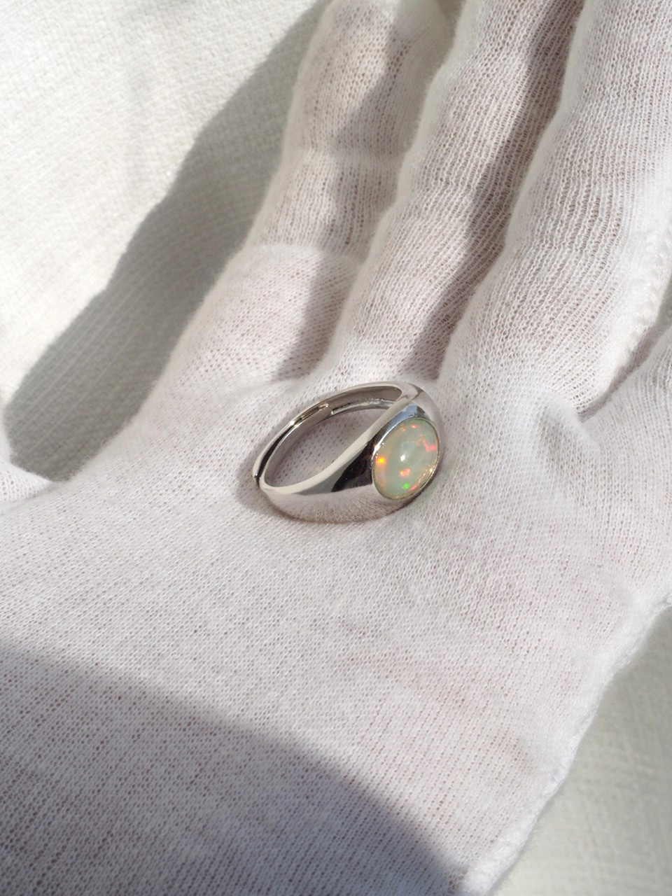 エチオピアオパール１０　　S925wsモダンリング