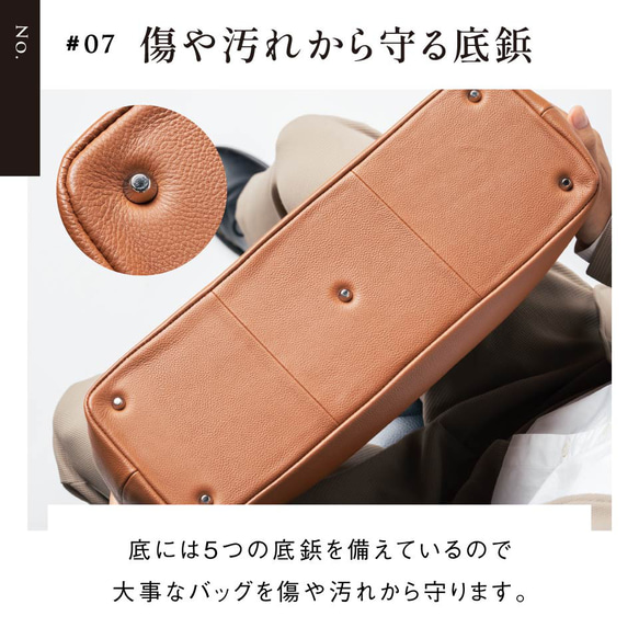 シュリンクレザー シンプル スマホポケット付き トートバッグ（cs-23） 17枚目の画像