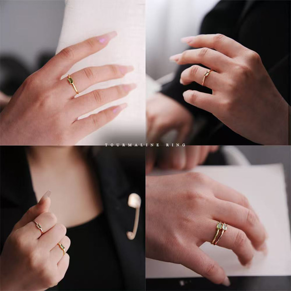 『再販売』 トルマリン オープンリング　カラーが選べる　指輪　フリーサイズ　SV925  ネコポス送料無料 7枚目の画像