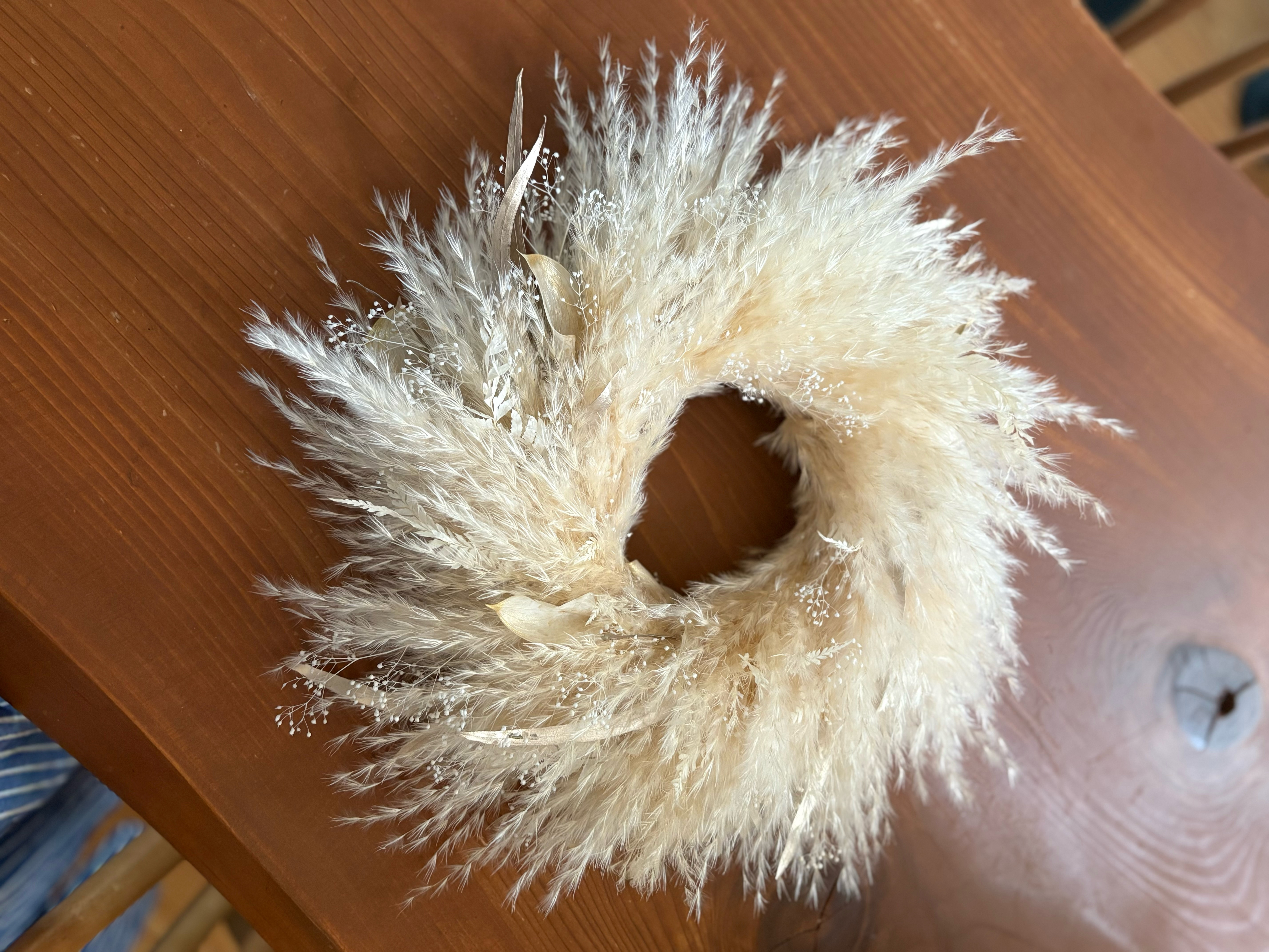 ✨ホワイトゴールド✨パンパスグラスリース　ドライフラワーリース