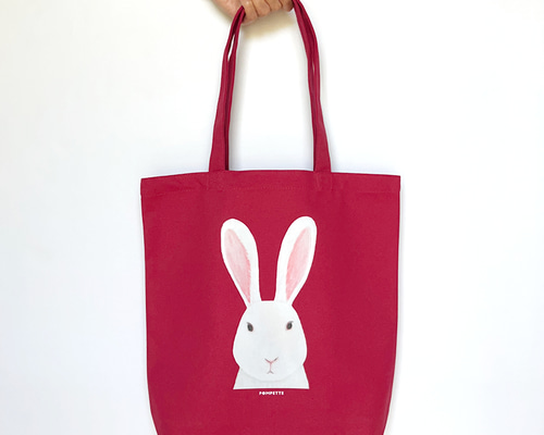 CUNE■PVCのトートバッグ■RED■ウサギ■新品未使用 CUNE ウサギ柄 トートバッグ ネイビー/グリーン キューン CUNE バッグ