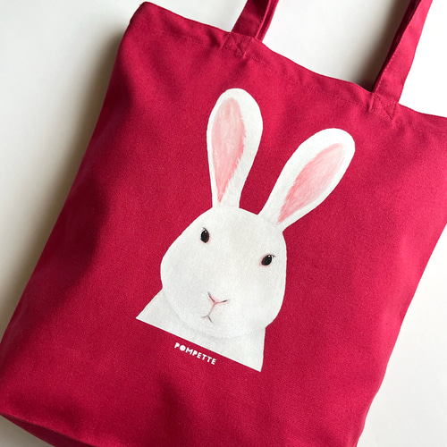 キャンバストート【ウサギ】A4サイズ ノートパソコン 通勤 通学 エコ