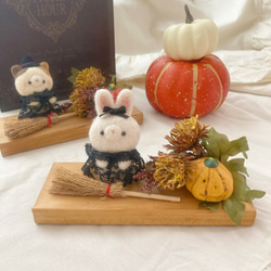 桜満開♪お花見こうさぎちゃん 羊毛フェルト 桜 毛糸 コンパクト