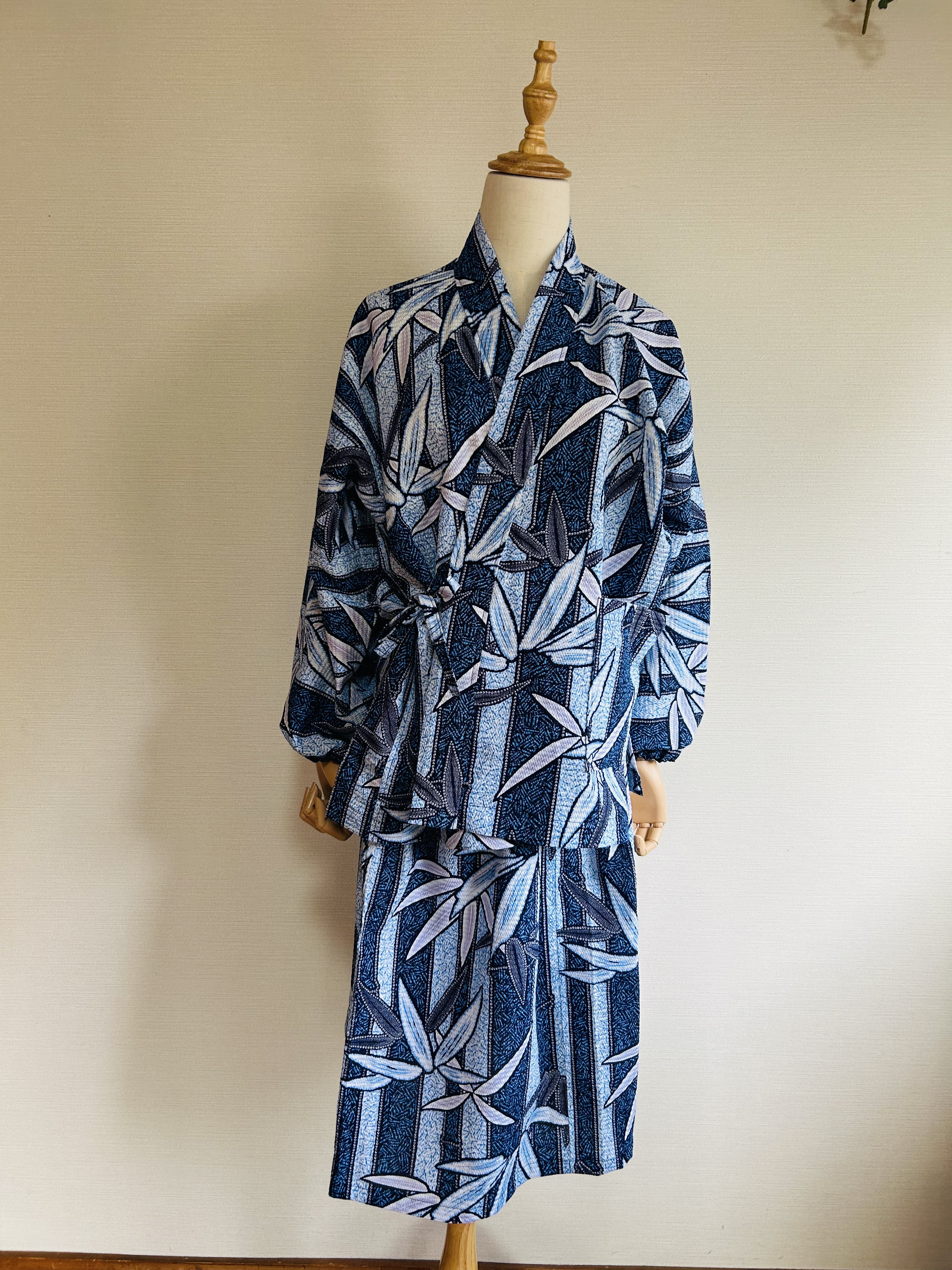 ハンドメイド　着物リメイク　作務衣　スカートとセットアップ