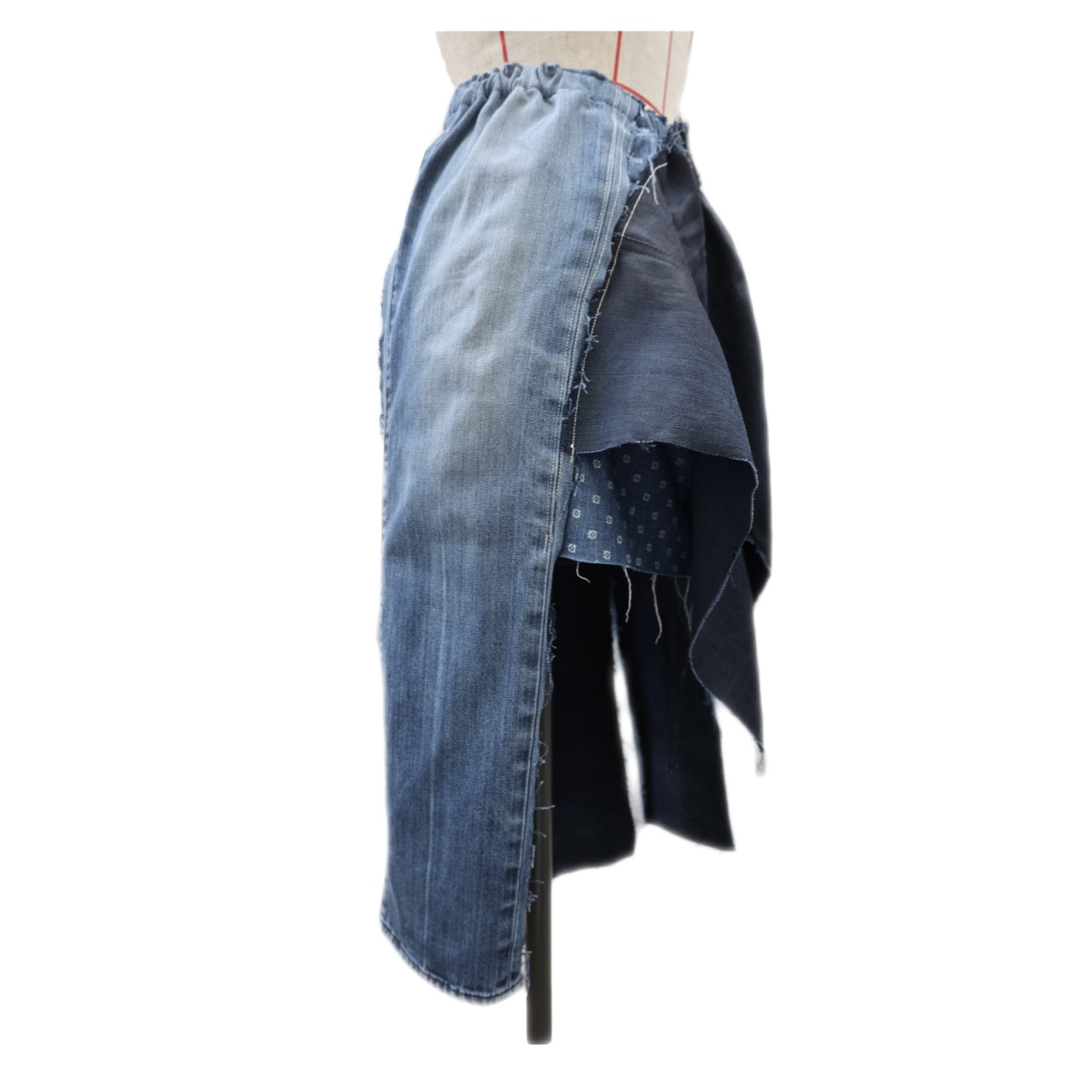【一点物】デニムパッチワークスカート