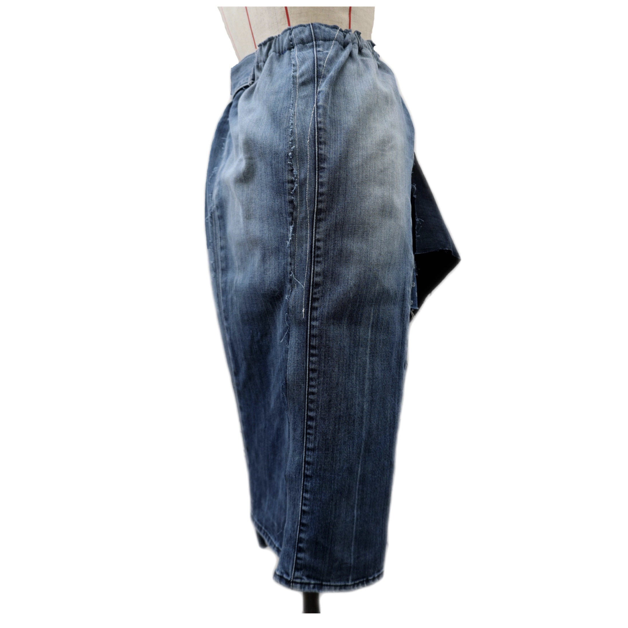 【一点物】デニムパッチワークスカート