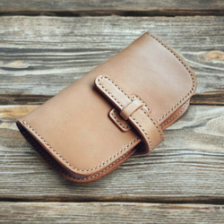 本革シザーケース（受注制作）手縫いヌメ革ナチュラル 牛皮牛革 天然