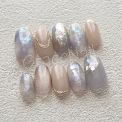 サイズオーダー】ブルーニュアンスネイル ネイルチップ（つけ爪