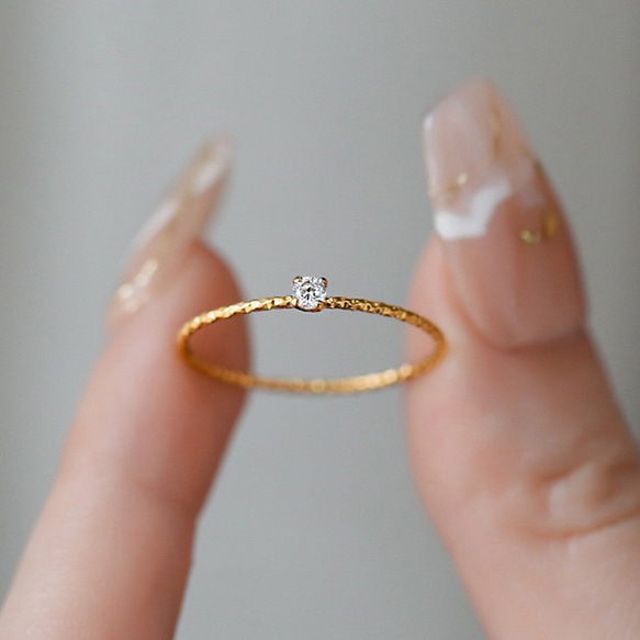 1597★サージカルステンレス 0.8mm極細リング 1枚目の画像