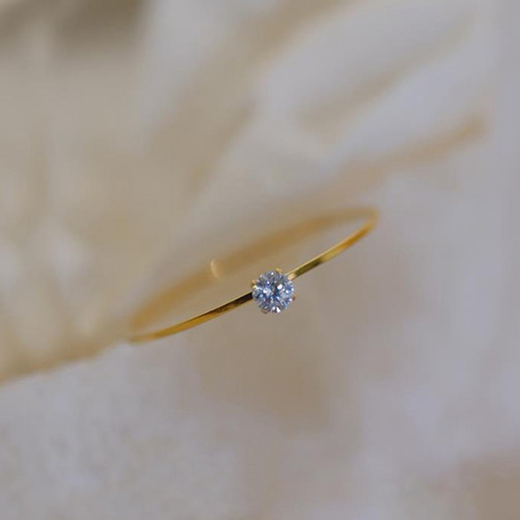 1596★サージカルステンレス 0.5mm極細リング 1枚目の画像