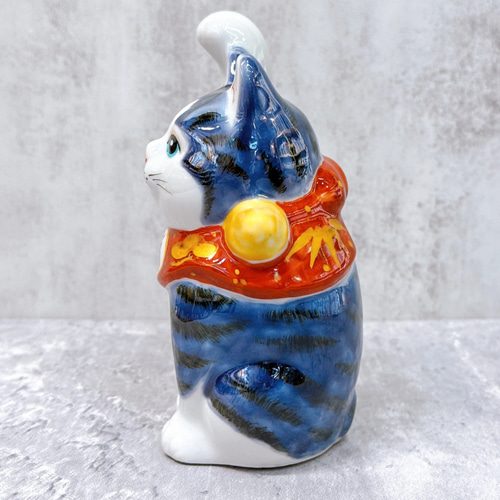 九谷焼 招き猫】 九谷焼青九谷4号 その他アート ourlittlezone 通販