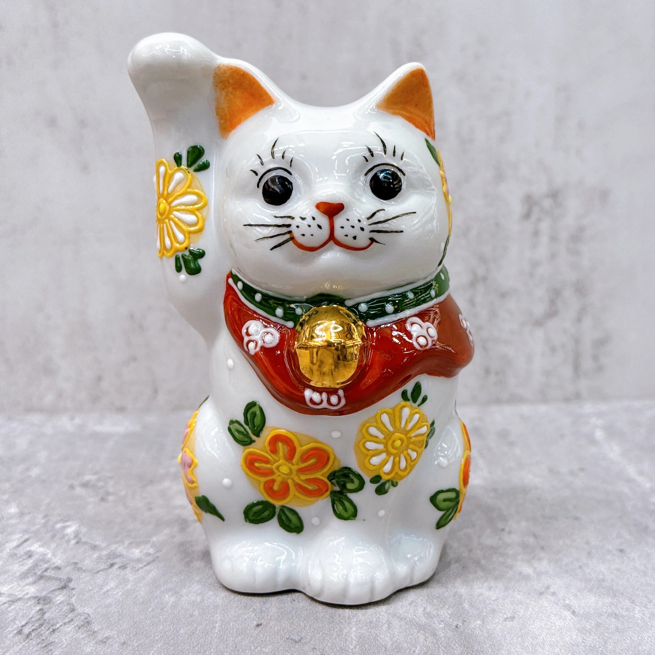 【九谷焼 招き猫】 九谷焼華盛4号