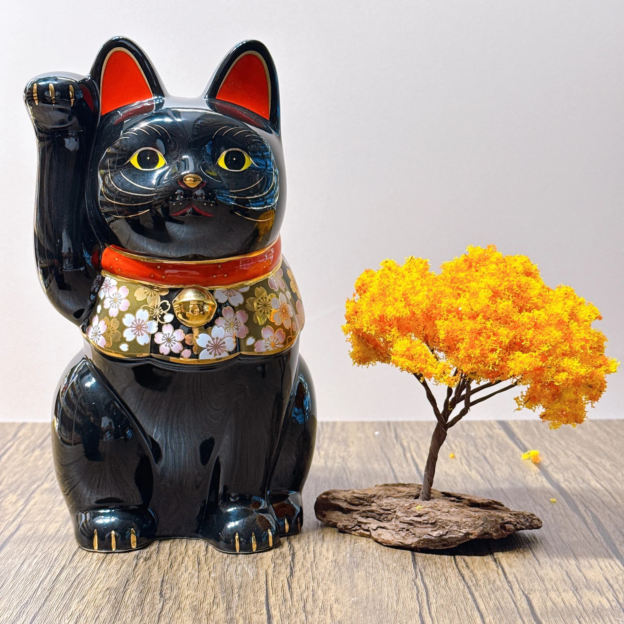 【药师窑 招き猫】 薬師桜招き猫大黒桜