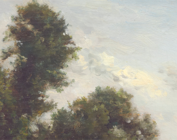 アートポスター 2枚セット　アンティーク 水辺風景画  森 自然 グリーン ベージュ グレー インテリア 8枚目の画像