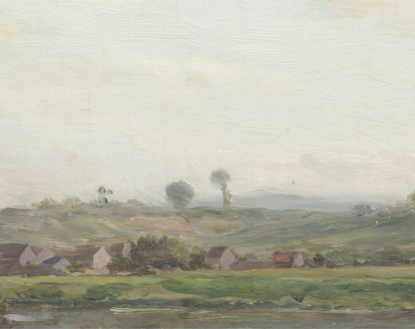 アートポスター 2枚セット　アンティーク 水辺風景画  森 自然 グリーン ベージュ グレー インテリア 9枚目の画像