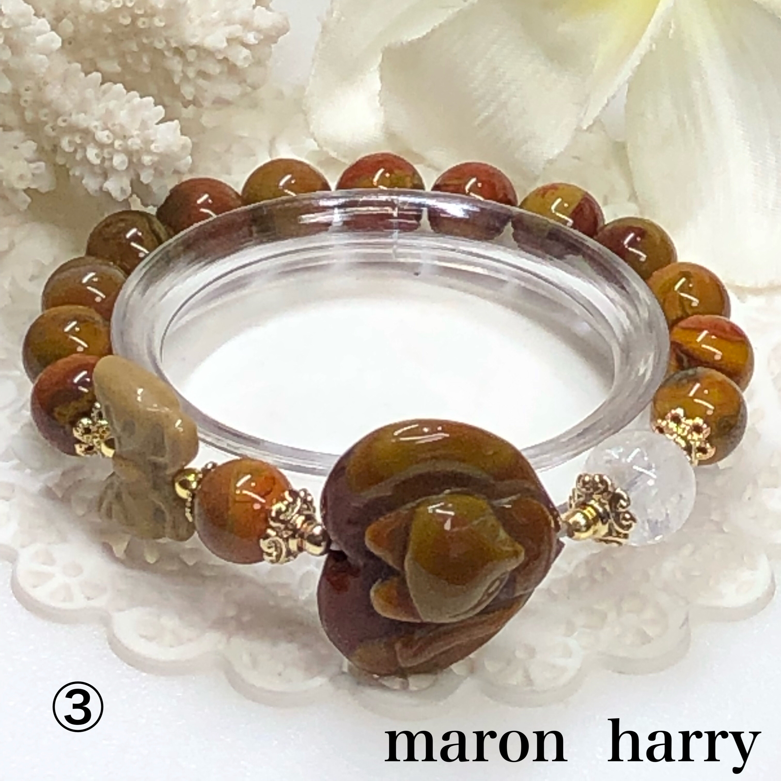 南紅瑪瑙九尾狐ブレスレット③•*¨*•.¸¸♬