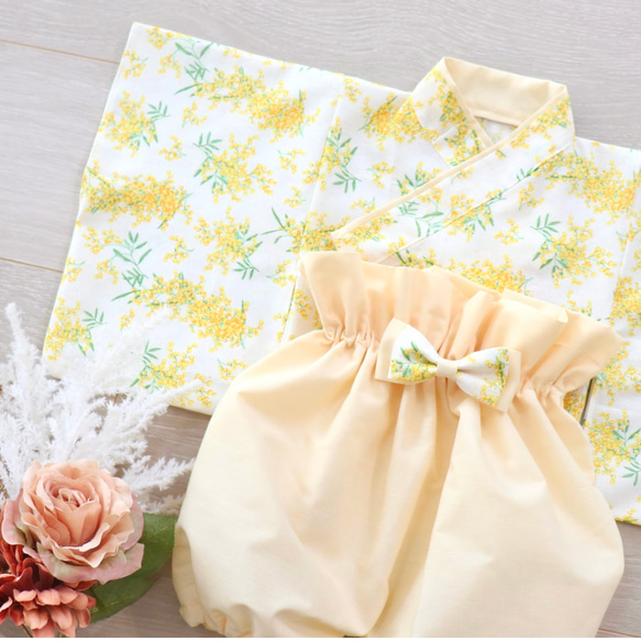 ベビー袴 ミモザ】 こどもの日 初節句 お食い初め 百日祝い 袴