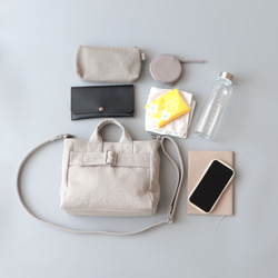 バックルミニトート＊コンパクトなサイズ感＊2way仕様（深青） 8枚目の画像