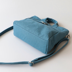 バックルミニトート＊コンパクトなサイズ感＊2way仕様（深青） 6枚目の画像