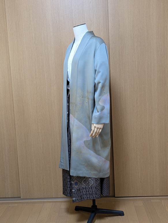 お値下げ中 着物リメイク カーディガンコート 訪問着 フリーサイズ L