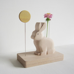 月のうさぎ　一輪挿し・爪楊枝立て 3枚目の画像