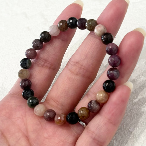 天然石ブレスレット508◇マルチカラートルマリン 2枚目の画像