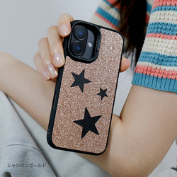 MagSafe 対応 iPhoneケース 本革 スマホケース グリッター ラメ スター 星 スマホスタンド xgsmr 9枚目の画像