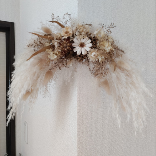 ドライフラワー スワッグ・アーチStyle クリスマスゴールド バースデー