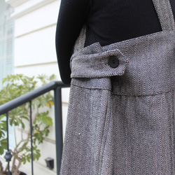 秋の新作◉ フリーサイズのペインターサロペット　ヘリンボーン 10枚目の画像