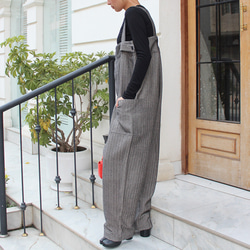 秋の新作◉ フリーサイズのペインターサロペット　ヘリンボーン 6枚目の画像