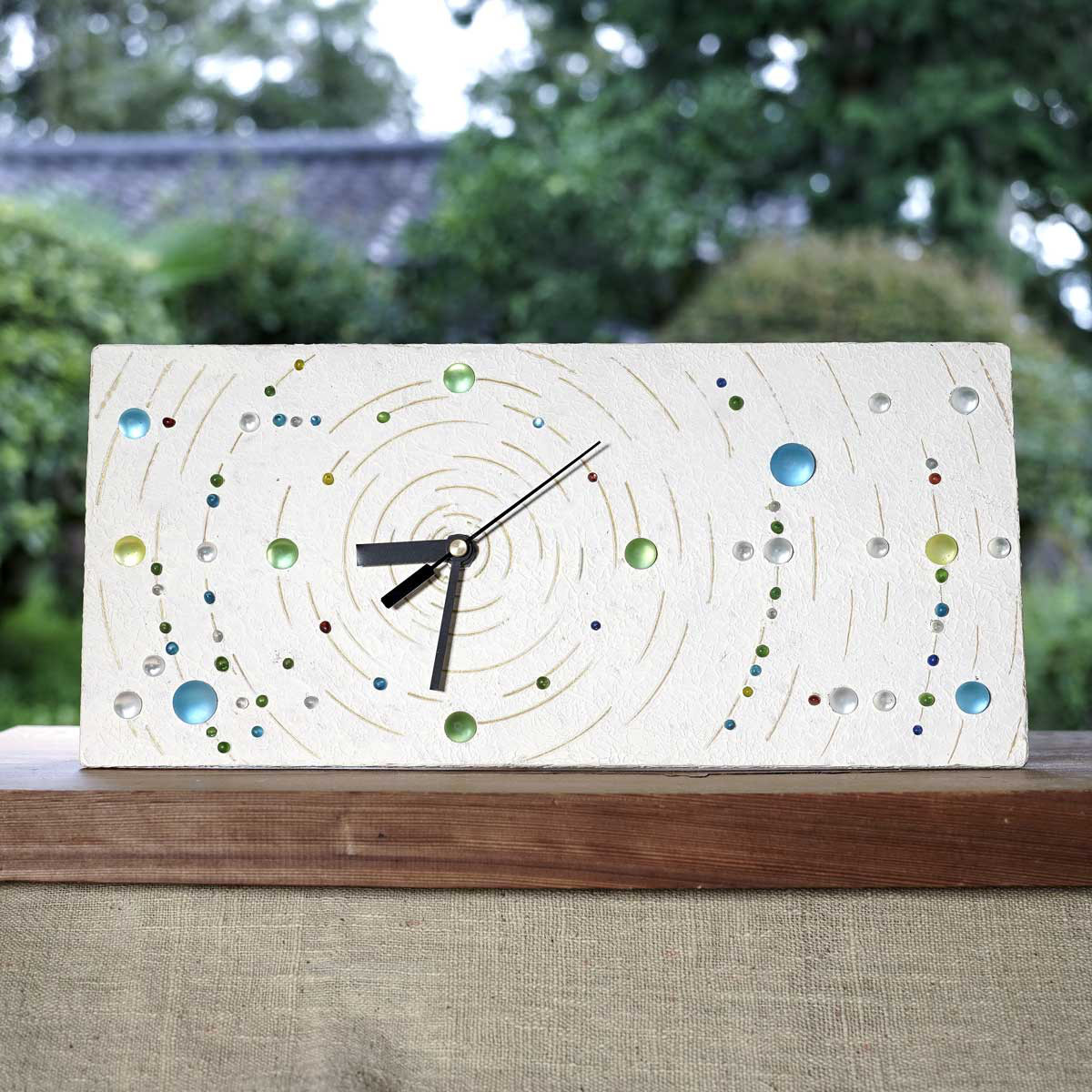 星空の時計　置時計　掛け時計　壁掛け時計　ガラス玉　ビー玉　窓辺の装飾　時計　宇宙　２１