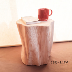 天然木丸太スツール・サイドテーブル・無垢材・焼き加工