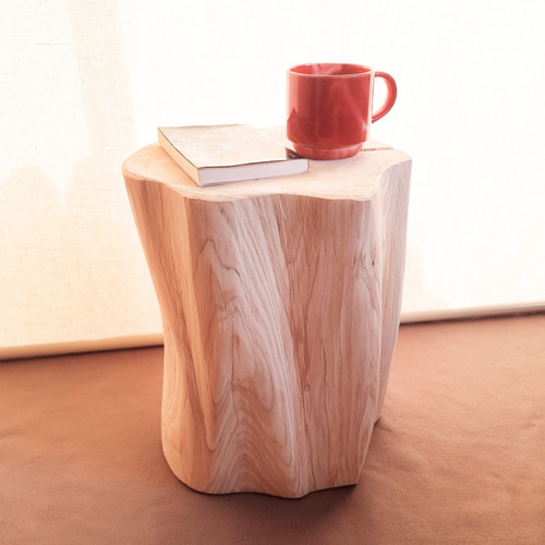 天然アロマ 東濃ひのき 切株スツール・テーブル・無垢無塗装・オーガニック 天然アロマ 東濃ひのき 切株スツール・テーブル・無垢無塗装