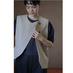 【オールドマネー/レイヤード】きれいめ着やせのラウンドネックベスト。通勤シーンにさりげない贅沢を。#777 16枚目の画像