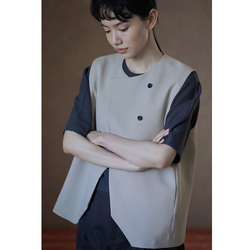 【オールドマネー/レイヤード】きれいめ着やせのラウンドネックベスト。通勤シーンにさりげない贅沢を。#777 14枚目の画像