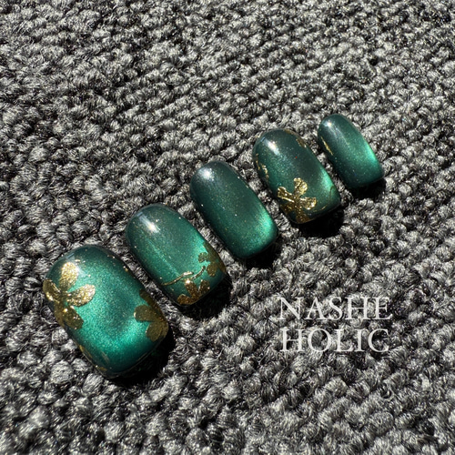 オーダーネイルチップNo.213 深緑カラー 奥行き大理石風 オーダーネイルチップNo.213 深緑カラー 奥行き大理石風