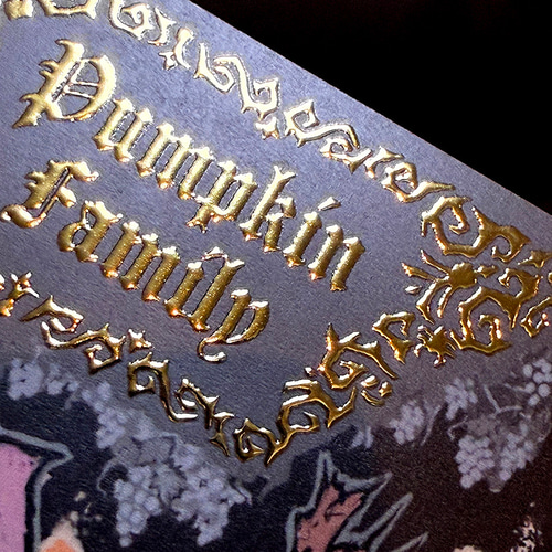 箔押し】『Pumpkin Family』ポストカード【ハロウィン】 イラスト