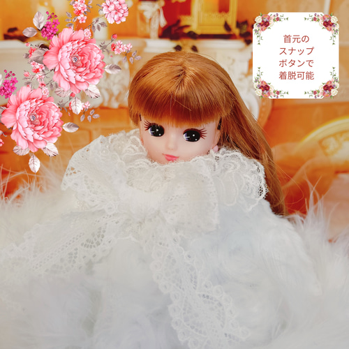 ふわふわゴージャスおめかしドレス♡ファーケープ付き♡　犬服　ハンドメイド 犬 犬服 ケープ ドレス カラー ファー 秋冬 かわいい フリフリ セ