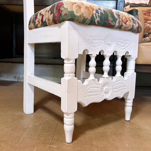 アンティーク商材 ② オールドウッド クッションチェア ウッドスツール