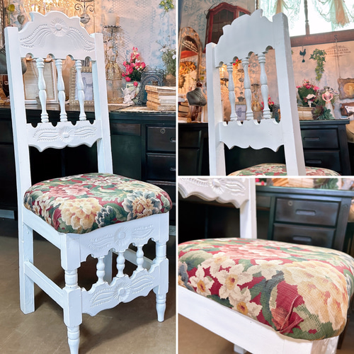 アンティーク商材 ① オールドウッド クッションチェア ウッドスツール 椅子 アンティーク商材 ② オールドウッド クッションチェア ウッド