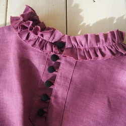 　【予約販売】ローズピンク　フリルハイネックブラウス 8枚目の画像