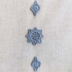 ✦小さなしあわせ✦ちょこっと手編みモチーフ×リネンのブックカバー　文庫本サイズ　no.3 6枚目の画像