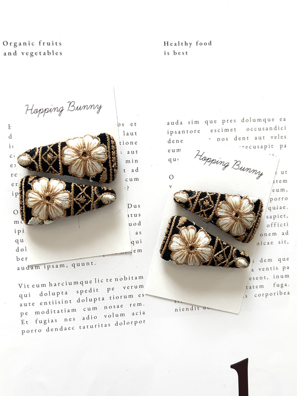 インド刺繍パッチンピン　 1枚目の画像