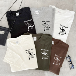 秋の新作【名前可】ワンポイントWhat's up? 長袖Tシャツ 選べるファミリーデザイン 1枚目の画像